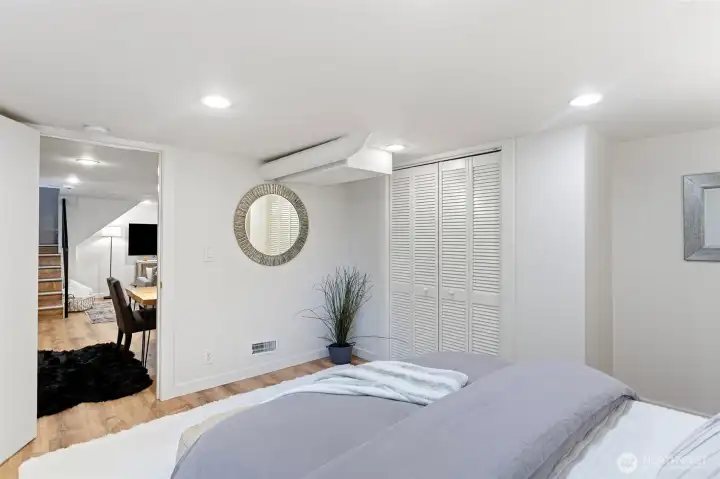 A versatile office nook located just outside the bedroom offers an ideal spot for working from home, studying, or managing daily tasks.