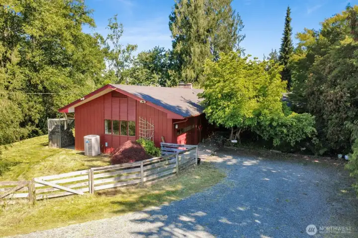 Property has great sun exposure and the property is treed. Fenced in back yard down to the property line and wraps around.