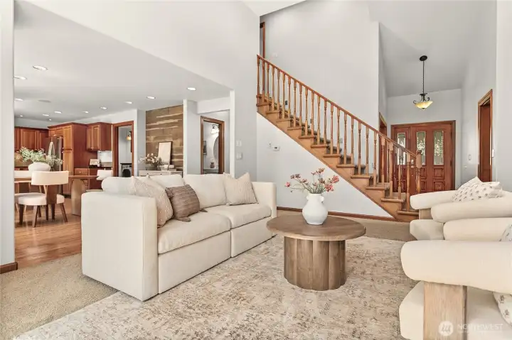 Freshly painted throughout entire home, truly blank slate and ready for new owners! Notice 1/2 bath tucked behind dining built-in wall Freshly painted throughout entire home, truly blank slate and ready for new owners! Notice 1/2 bath tucked behind dining built-in wall