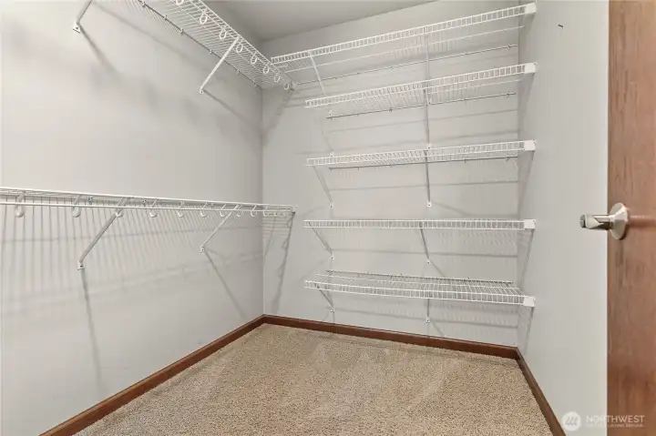 Large walk-in closet off owner's suite Large walk-in closet off owner's suite