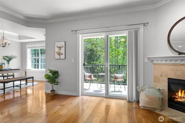 Glass door onto deck