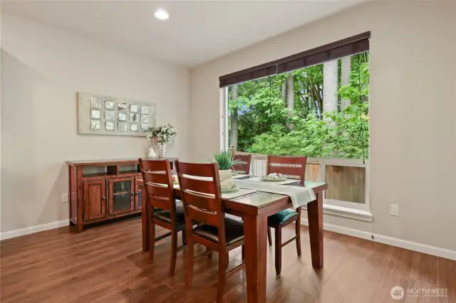 Peaceful view of the park area.  Dining area  Furniture available purchase separately- ask your broker for the price sheet.