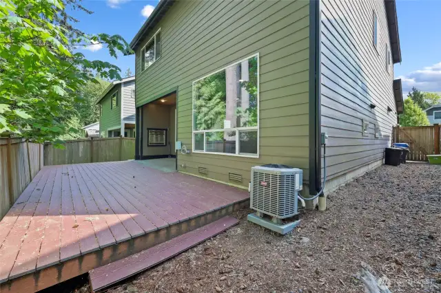 Energy efficient heat pump and wired for a hot tub.