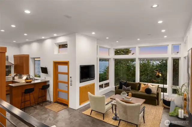 Open floor-plan fills the space with natural light.