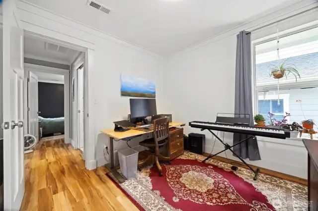 The second bedroom is being used as an office currently and is on the other side of the shared bathroom.