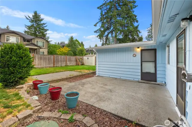 Set up your grill and lounge chairs on the backyard patio and be the home to come to for BBQs!