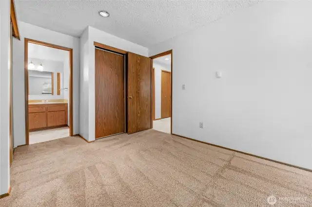 Private access to the bathroom from the primary suite.