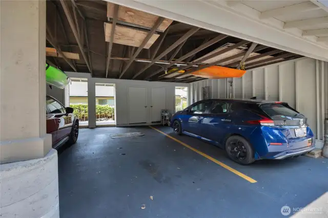 Carport area also offers an assigned storage unit.