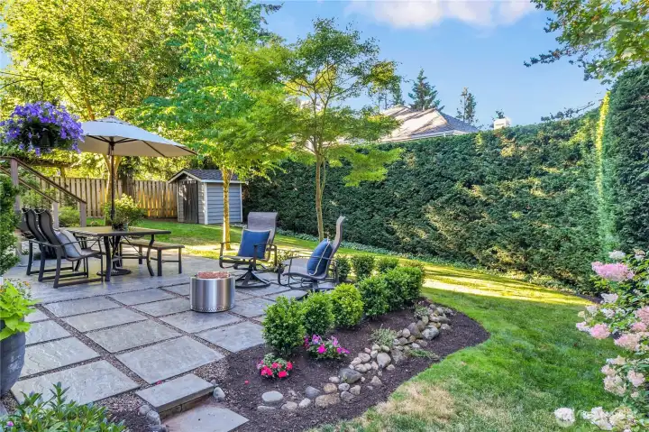Perfectly Designed Back Yard with Mature Landscaping