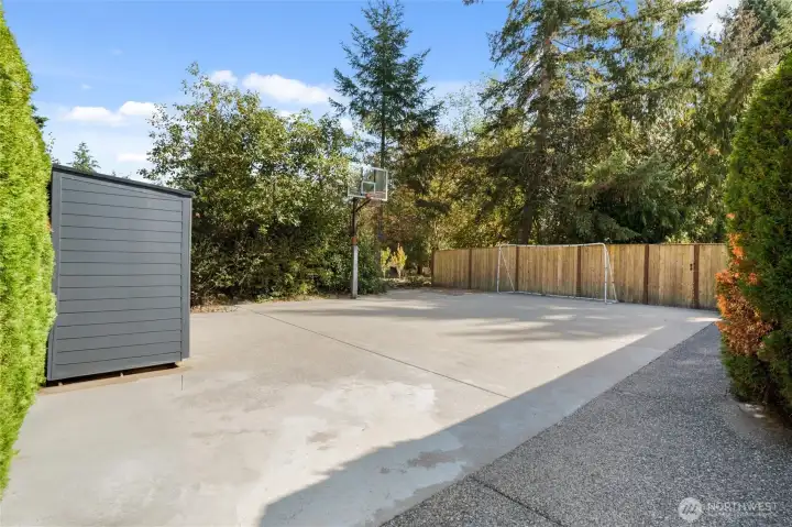 Basketball Court, Left of House