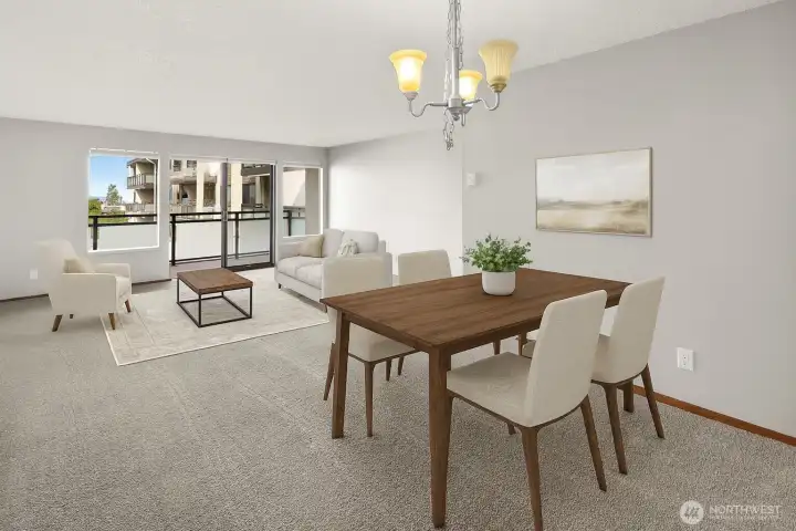 Virtually staged  to show how it can be furnished. But, bring your imagination and create your own masterpiece.