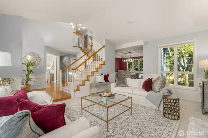 vantage point of being in the living room looking at the dining room