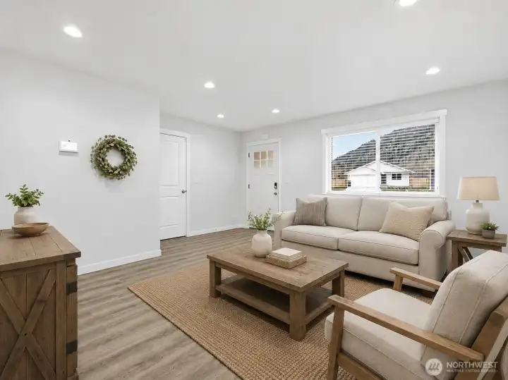 Living room. Virtually staged.