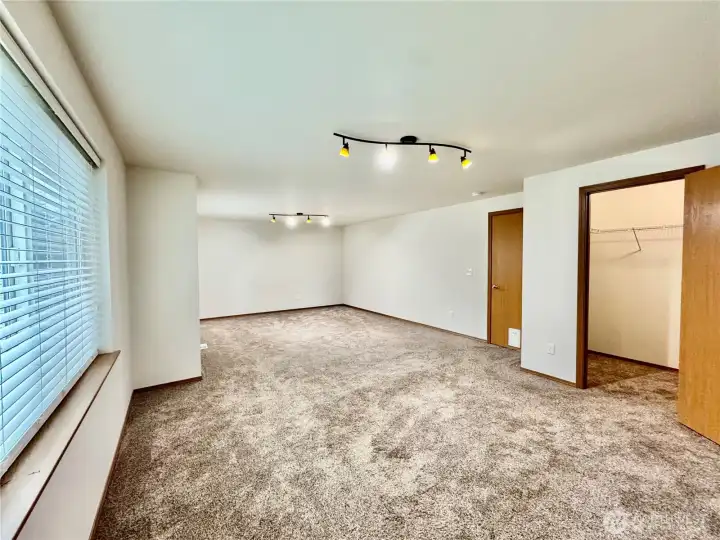 Includes large walk-in closet.  Two windows allows for plenty of light with eastern exposure.