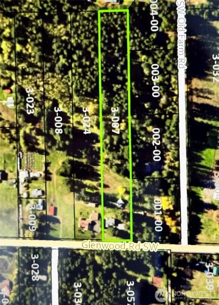 County satellite photo shows general outline of property.  Buyer to verify.
