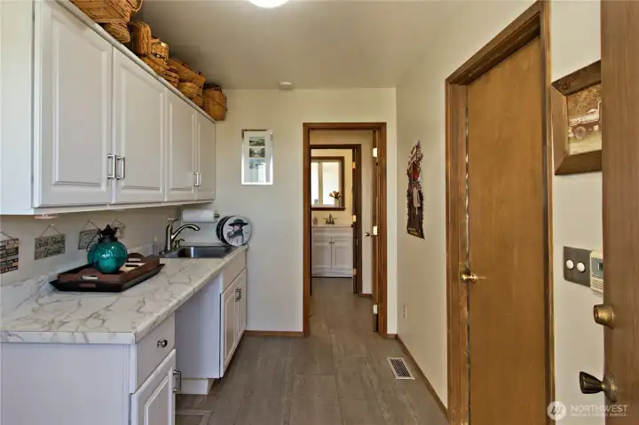 Mud room off garage