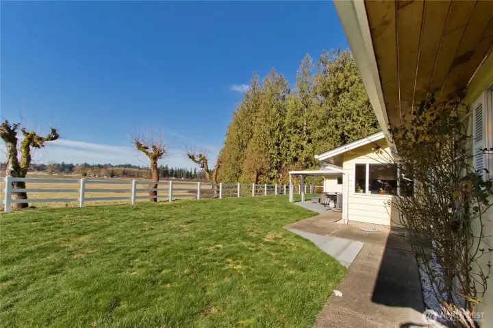 Back yard faces west.  Beautiful sunsets