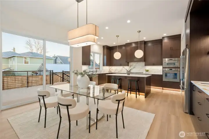 dining area with lots of light