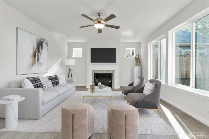 Living Room virtually staged