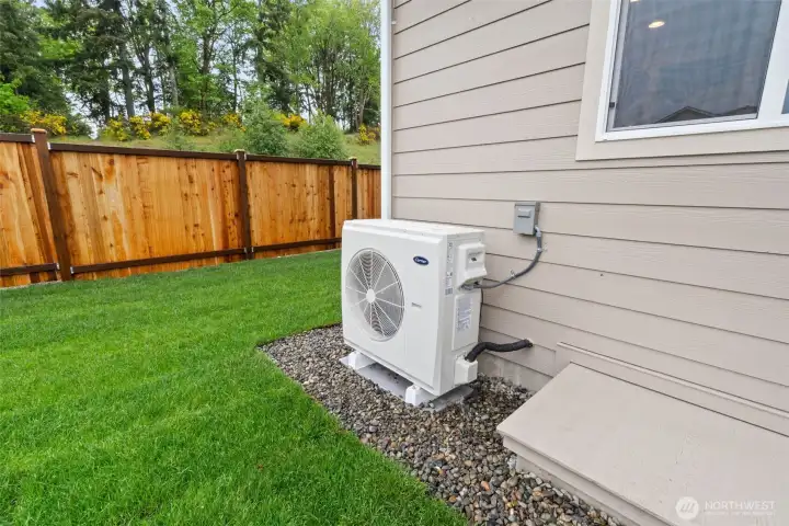 High efficiency 5-stage heat pump with wifi thermostat providing both heat and air-conditioning