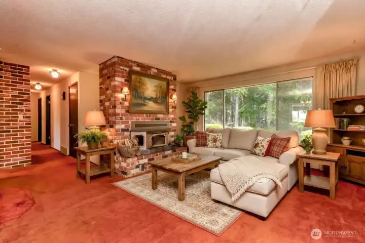 Virtually staged living room