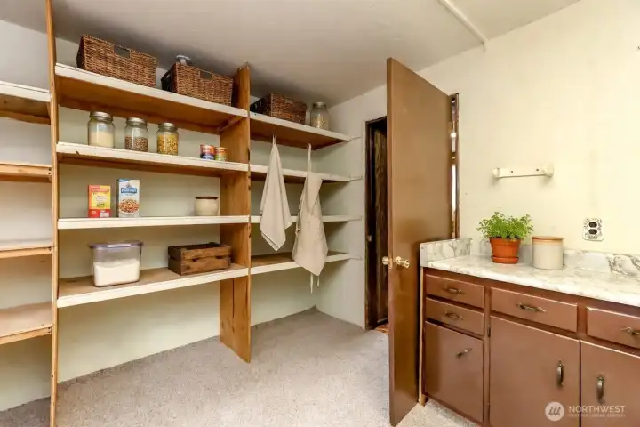 Virtually staged downstairs extra room great for panty