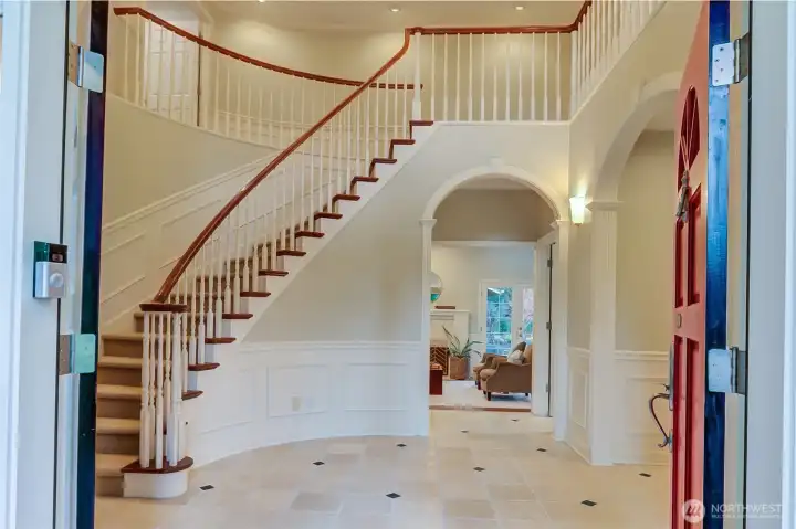 Two story grand foyer