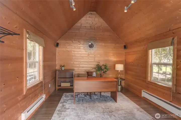 and extra flex 200 sq ft - heat and power.  work/workout/art..