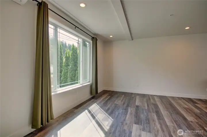 Spacious living room with large picture window