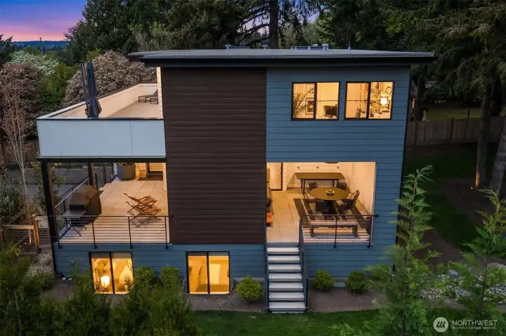 A defining feature of the home is its effortless integration of indoor and outdoor living.