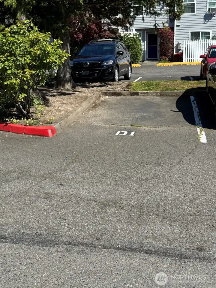 Uncovered parking stall