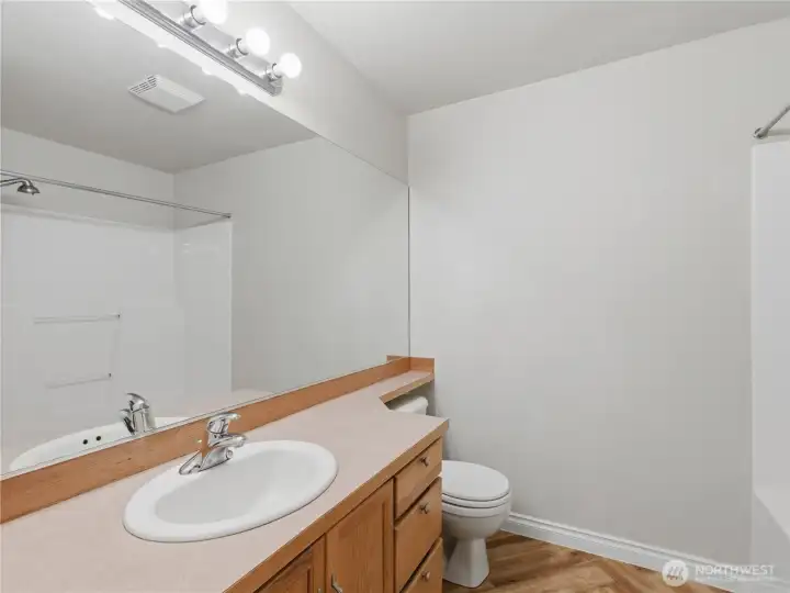 Hallway bathroom on upper level