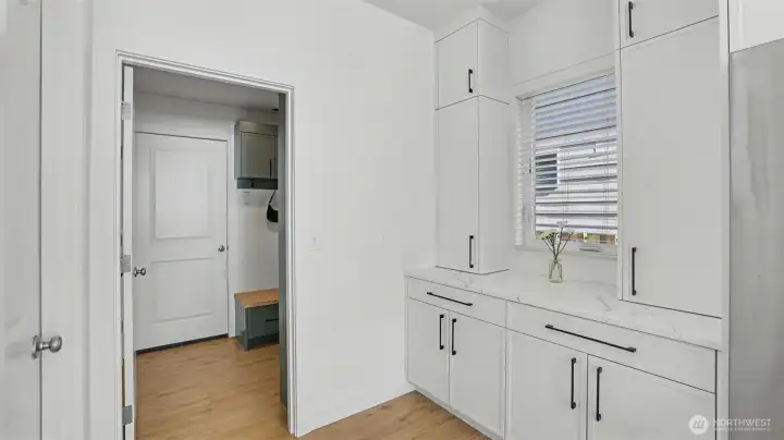 Additional custom Bellmont Cabinets for extra storage.
