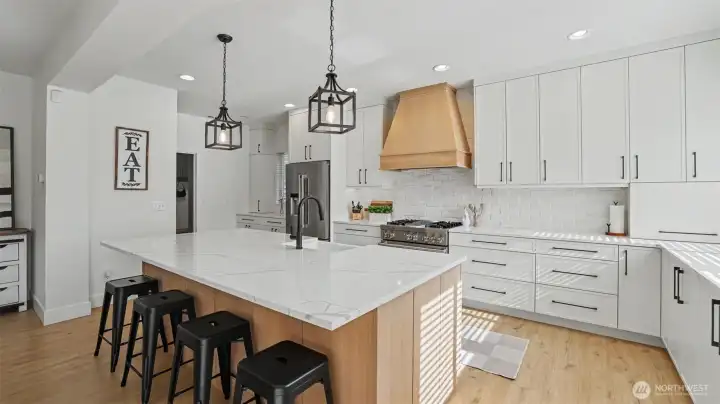 Enlarged the kitchen island.