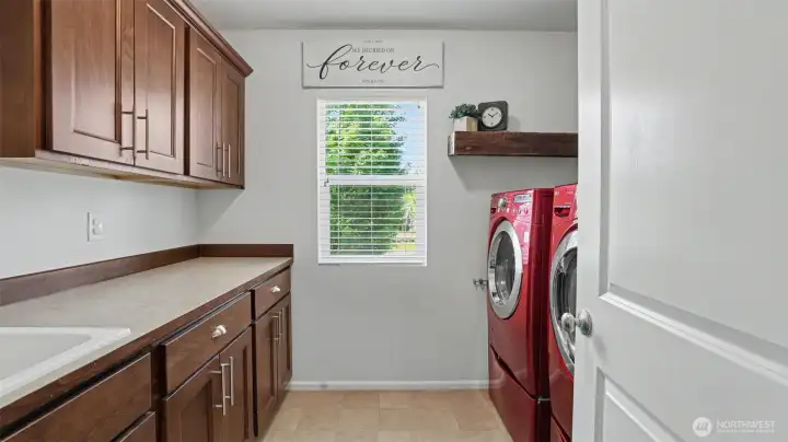 Upstairs laundry room.