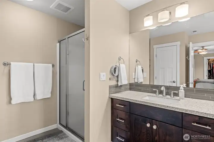 Walk-in shower.