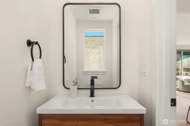 Upper level half bath