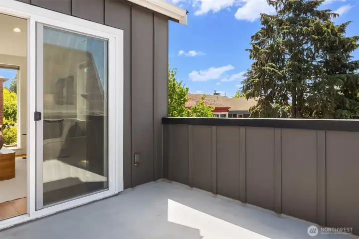 Balcony off living space perfect for a grill or lounging