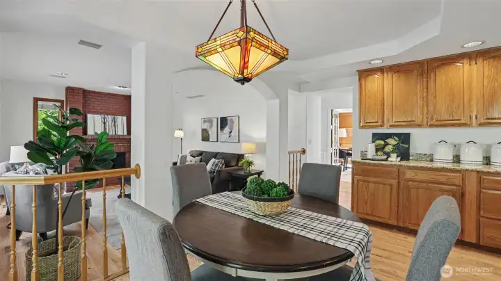 French doors are near the backyard entertaining area. French doors are near the backyard entertaining area.