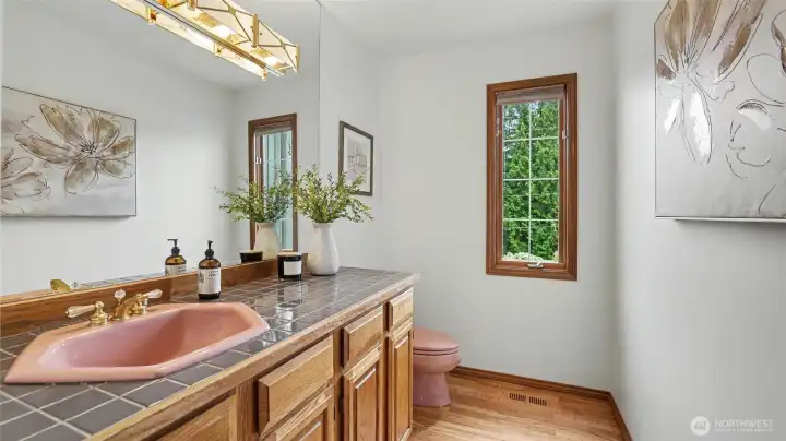 Bathroom on the main floor. Bathroom on the main floor.