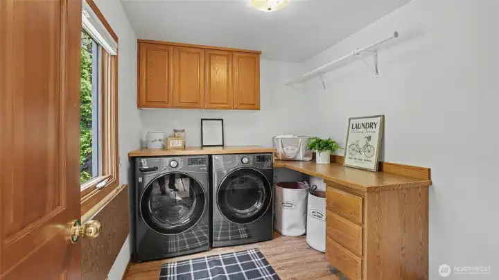 Laundry room on the upper floor near bedrooms. Laundry room on the upper floor near bedrooms.