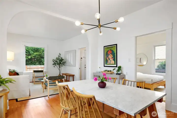 Modern touches blend perfectly with the home's period charm.