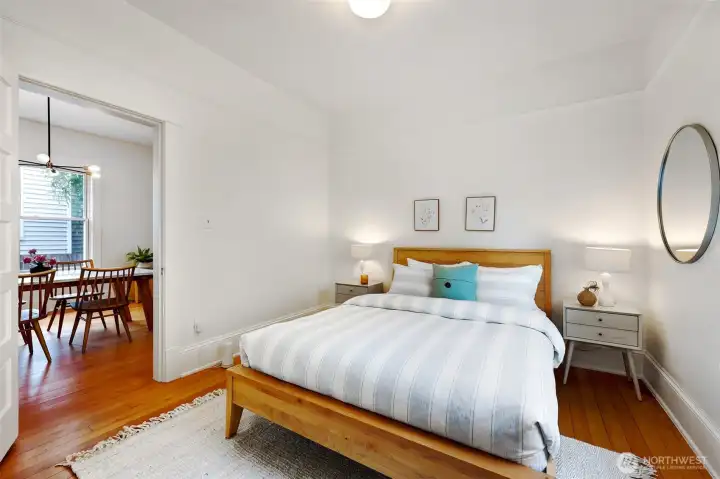 One of two spacious bedrooms with great closet space.
