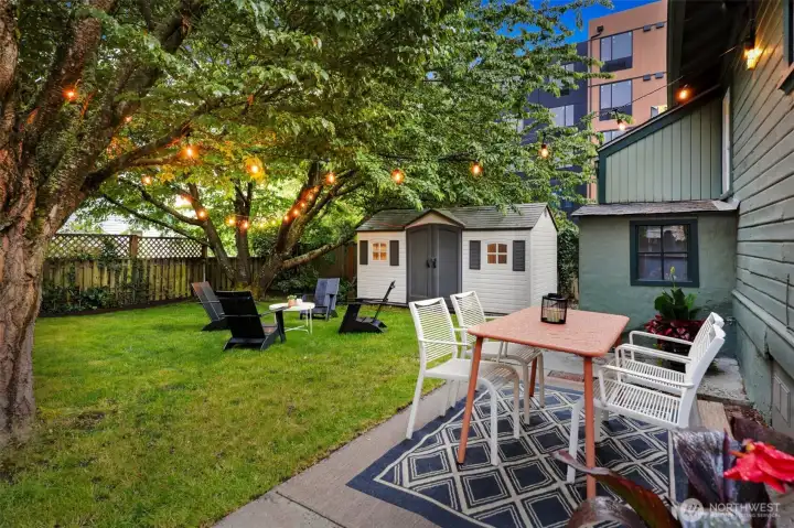 A spacious, level backyard that provides the right balance of peace and tranquility.