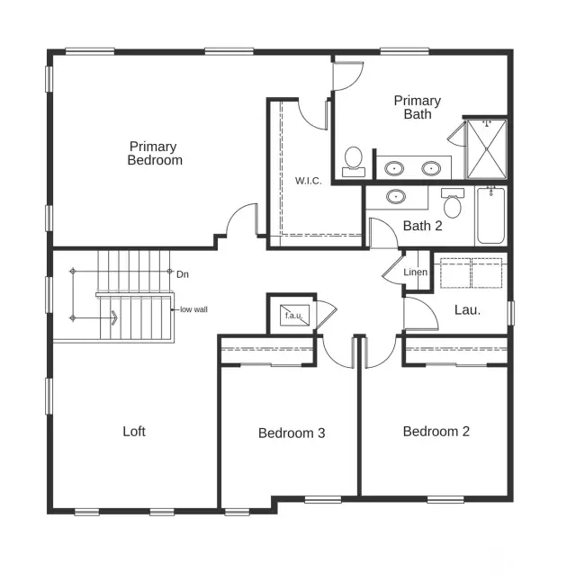 Upper floor layout.