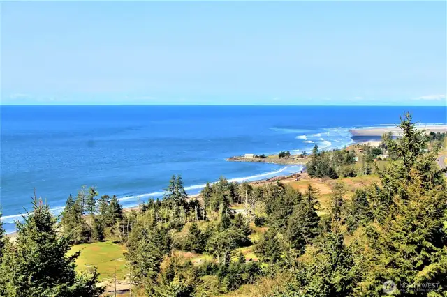The blue Pacific Ocean.