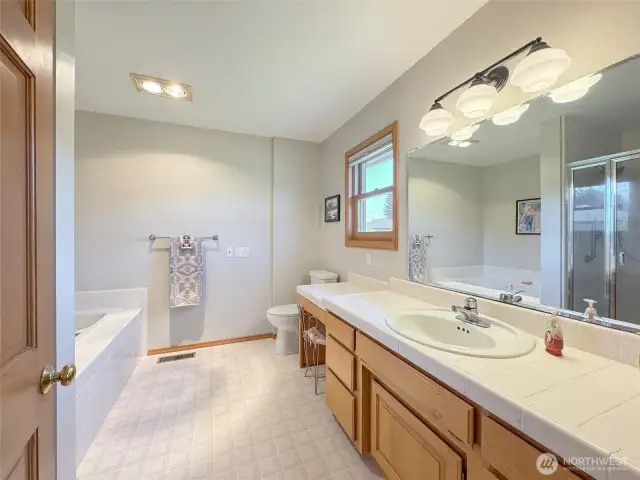Primary Bath with Separate Shower and Tub