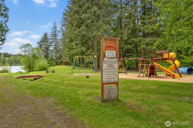Community playground and lake acess
