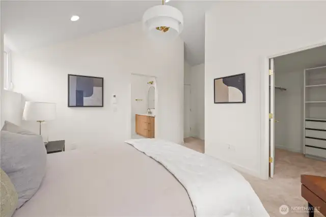 Vaulted ceilings and walk-in closet