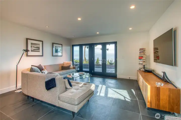 Family room on lower level